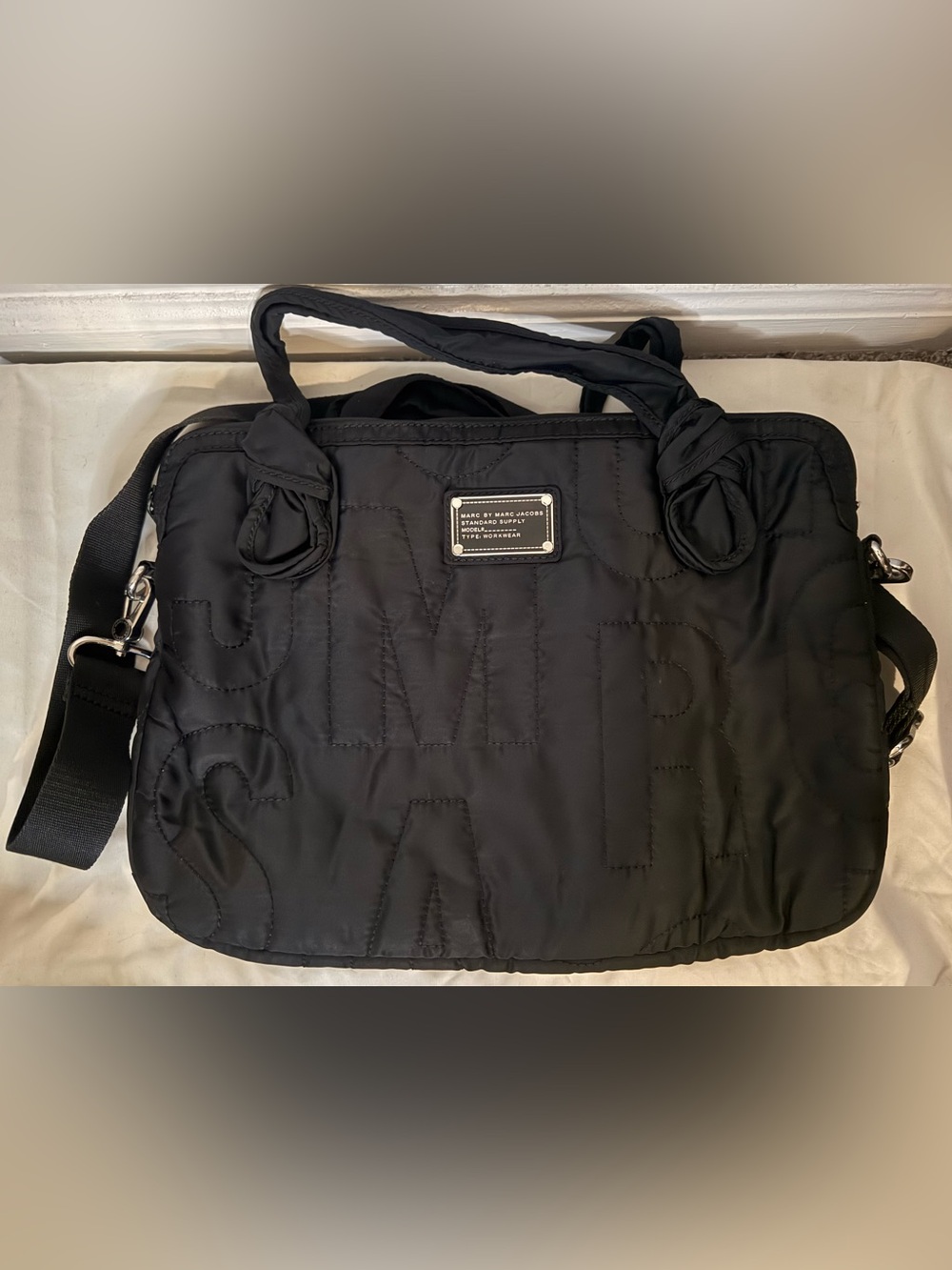 Marc By Marc Jacobs Black Quilted Laptop Bag